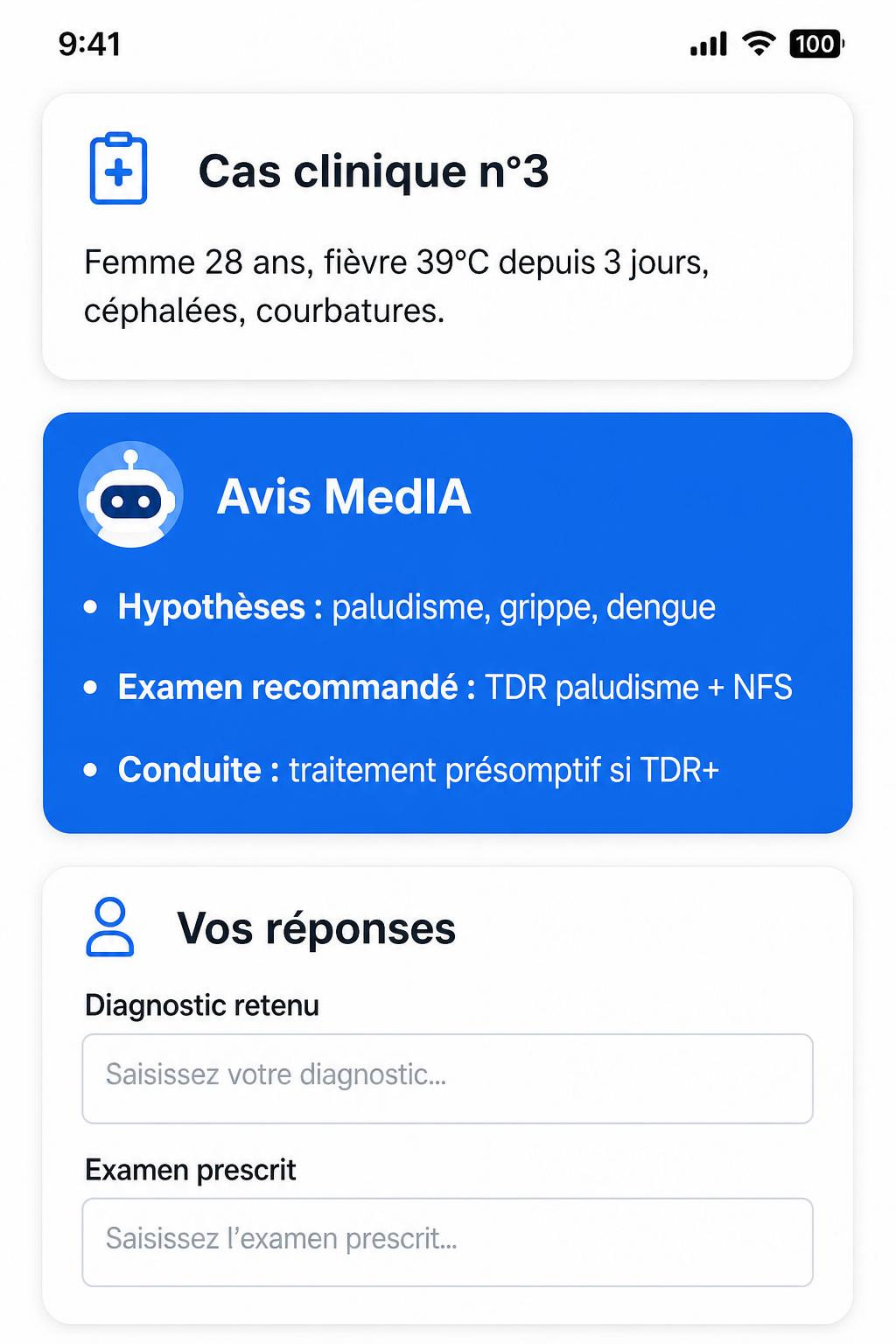Aperçu d'un cas clinique avec proposition MedIA